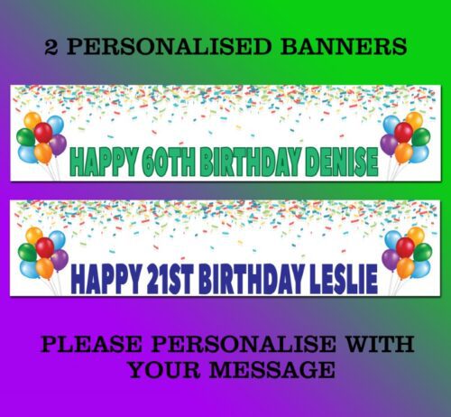 Personalised Non-Photo Banner Confetti Balloons - Christening Birthday Party Occasions