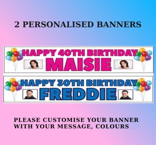Personalised Photo Banners Balloons - All Occasions Christening Birthday Party