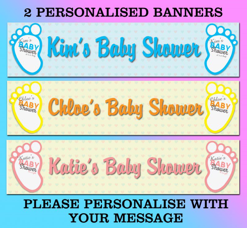 Anoi defecto Obediencia Personalised Baby Shower Banner - Girl, Boy, Pink