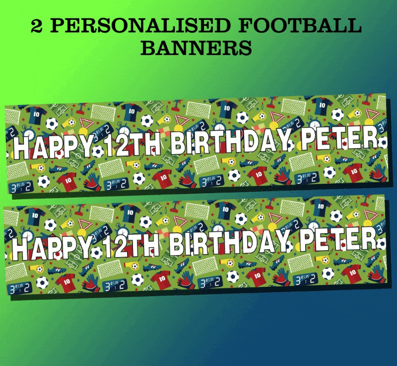 Football Medley Themed Personalised Non-Photo Banner 17 Football Medley