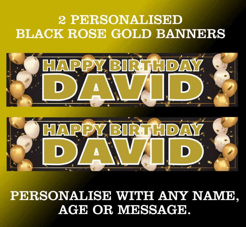 Rose Gold & Black Gold Personalised Non-Photo Banners 8 rose-gold & black-rose-gold-no-photo