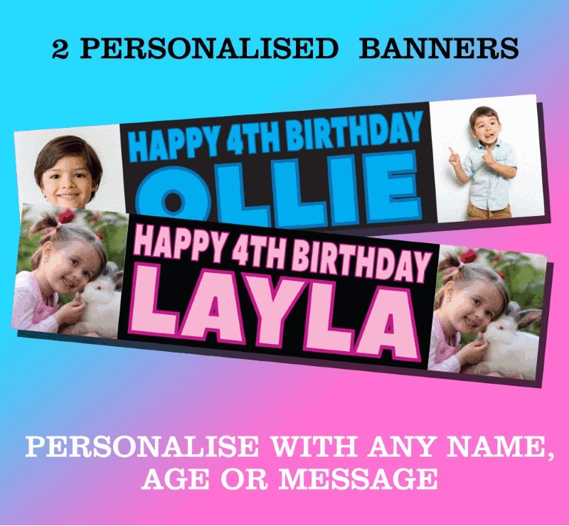 Rose, Rose-Gold, Black and Black-Gold Personalised Photo Banners 10 rose, rose-gold & black-gold-photo