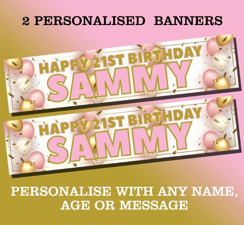 Rose and Rose-Gold Personalised Non-Photo Banner 9 rose & rose-gold-no-photo