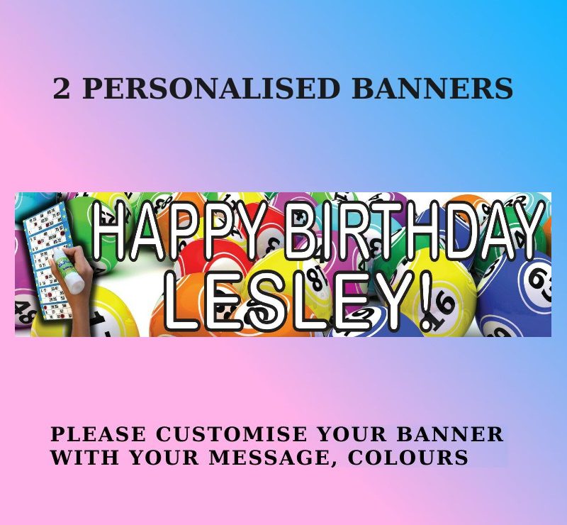 Personalised Banner - BINGO - Birthday, Party, Decoration, All Occasions, Celebrate