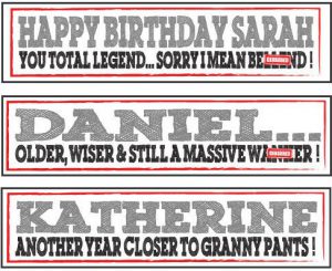 gallery - personalised banner - adult humour non photo banner
