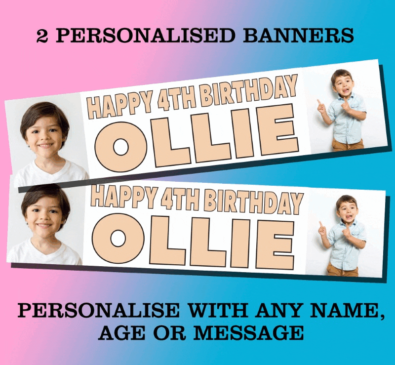 Birthday 2 photo banner - "Ollie"