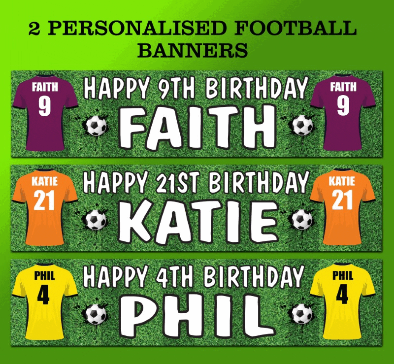 Football Themed Personalised Non-Photo Banners